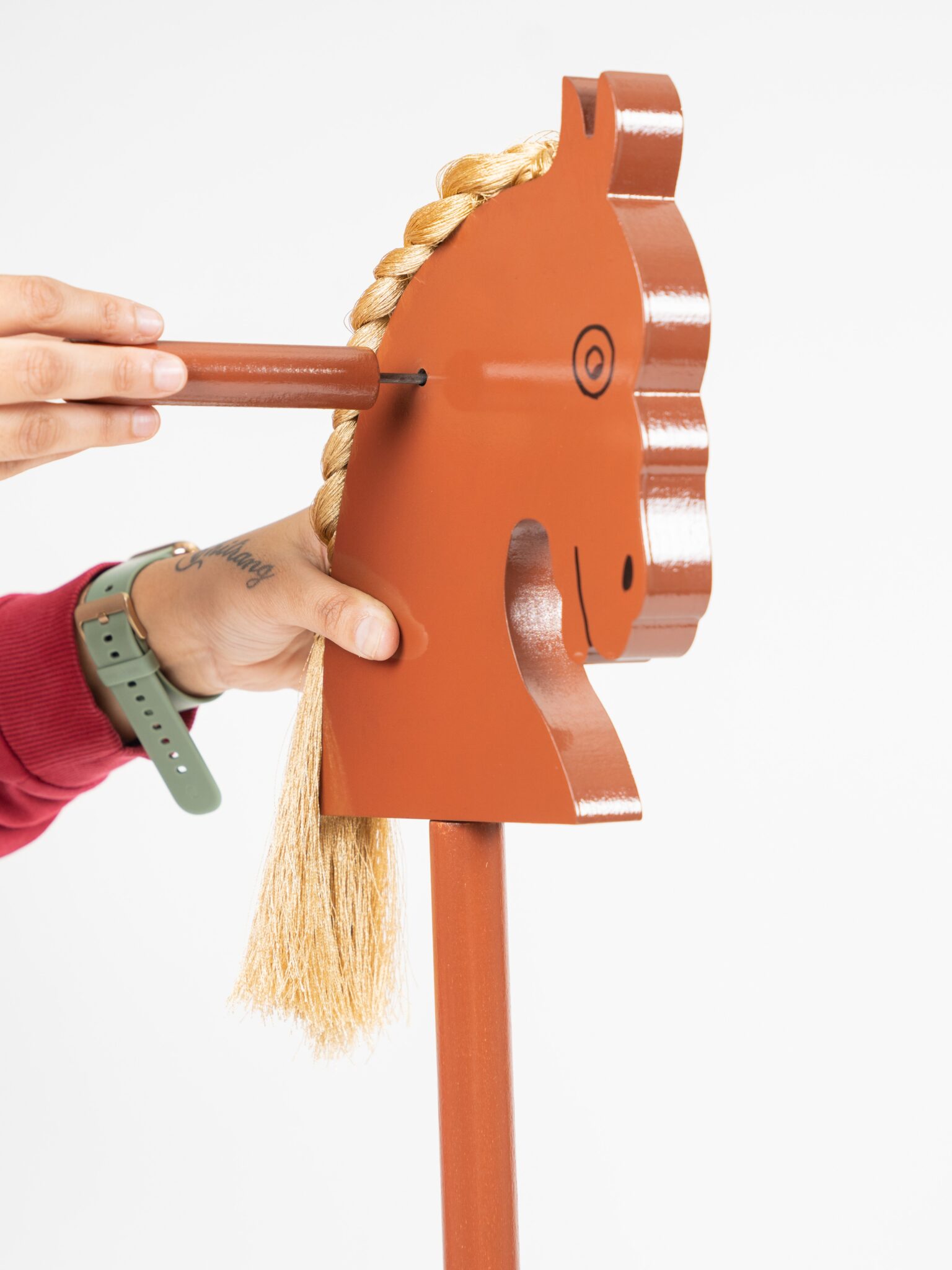 Wooden Hobby Horse stick indoor and outdoor roleplay toy for kids 36